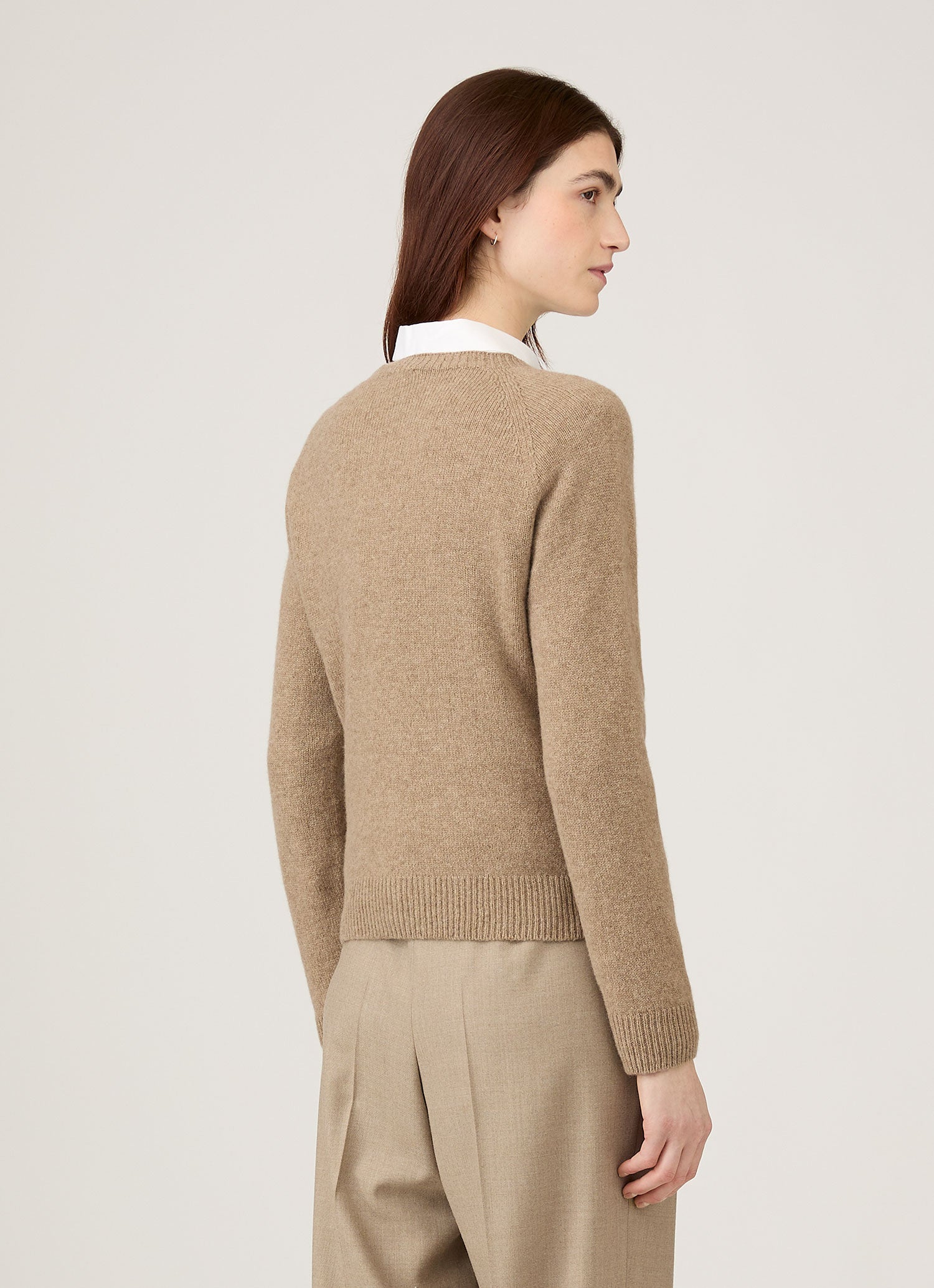 Women's Lambswool Crew Neck Jumper in Mink
