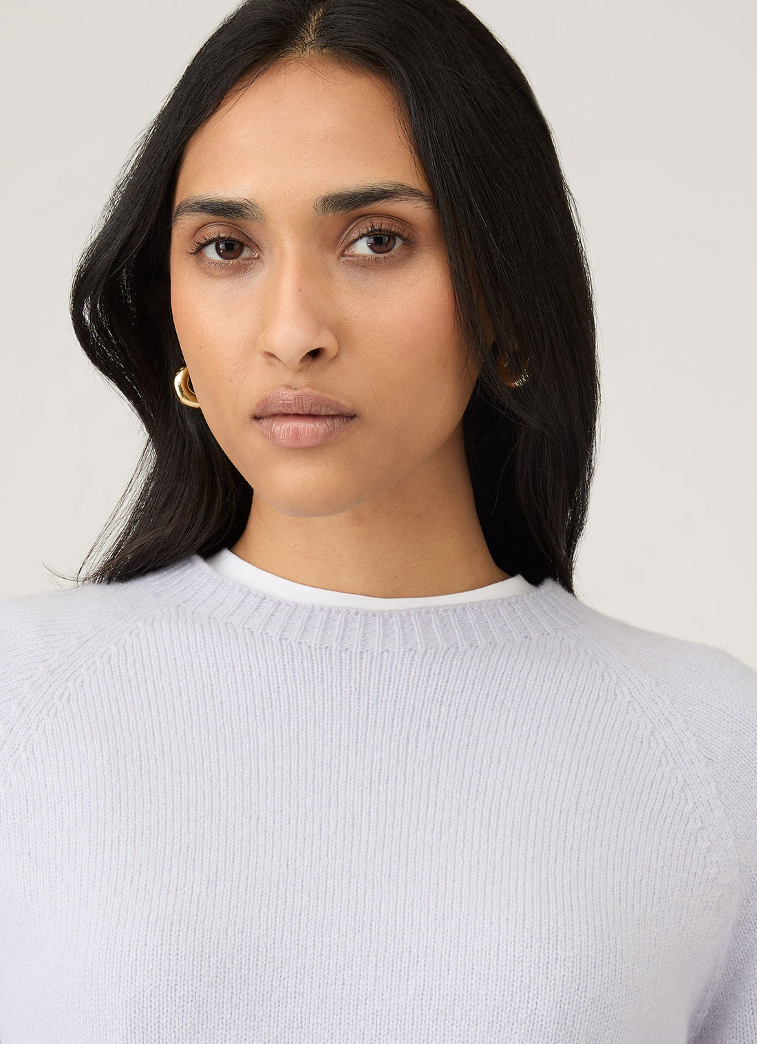 Women's Lambswool Crew Neck Jumper in Ice Blue