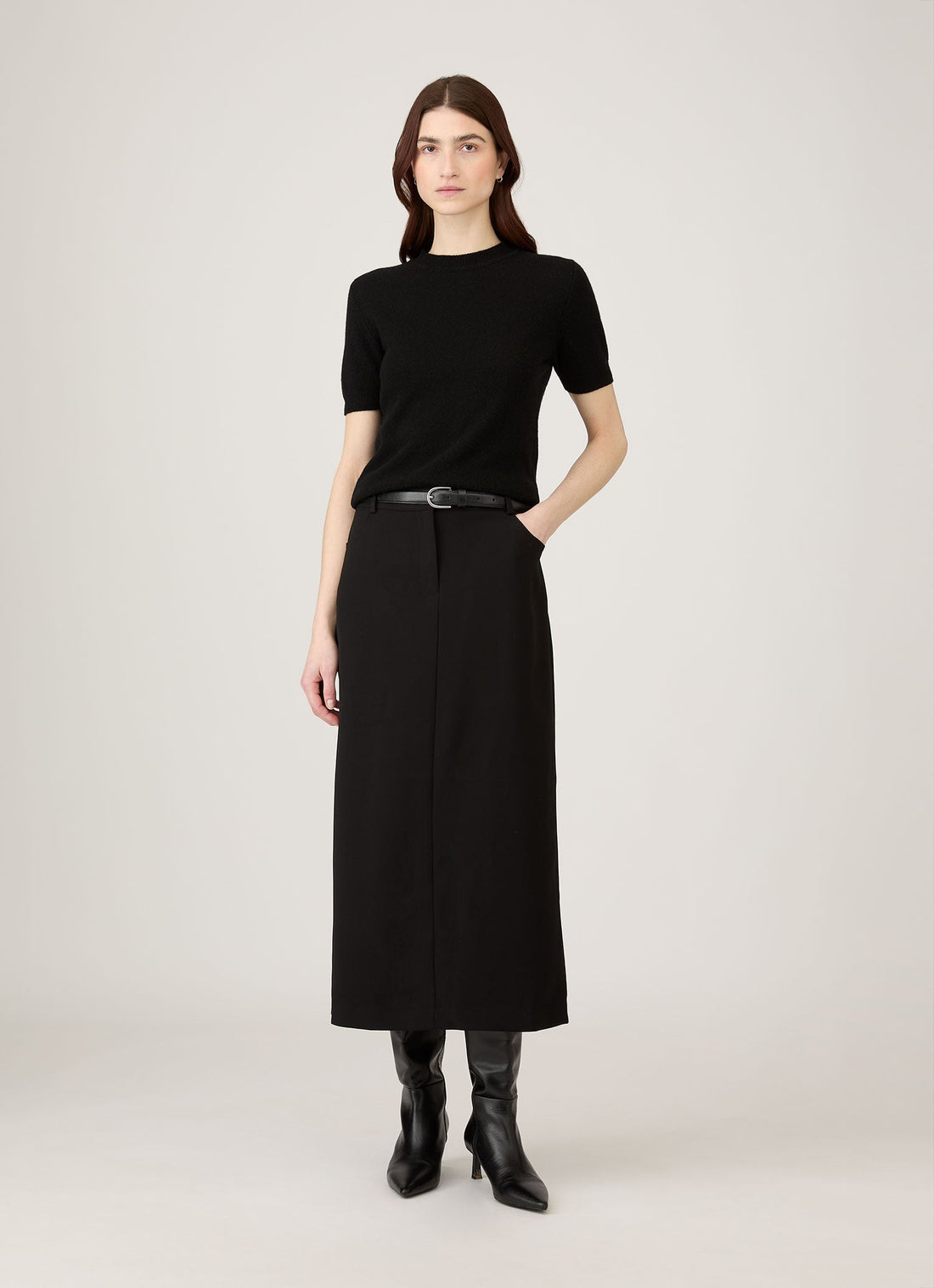 Women's Cashmere T-Shirt in Black