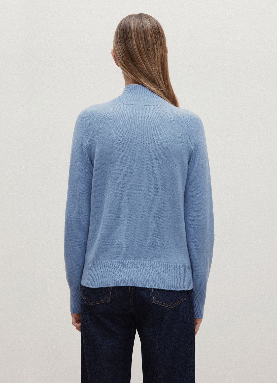 Women's Lambswool Funnel Neck Jumper in Studio Blue