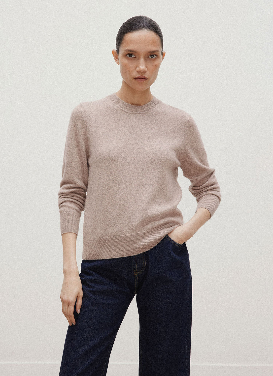 Women's Cashmere Jumper in Mink