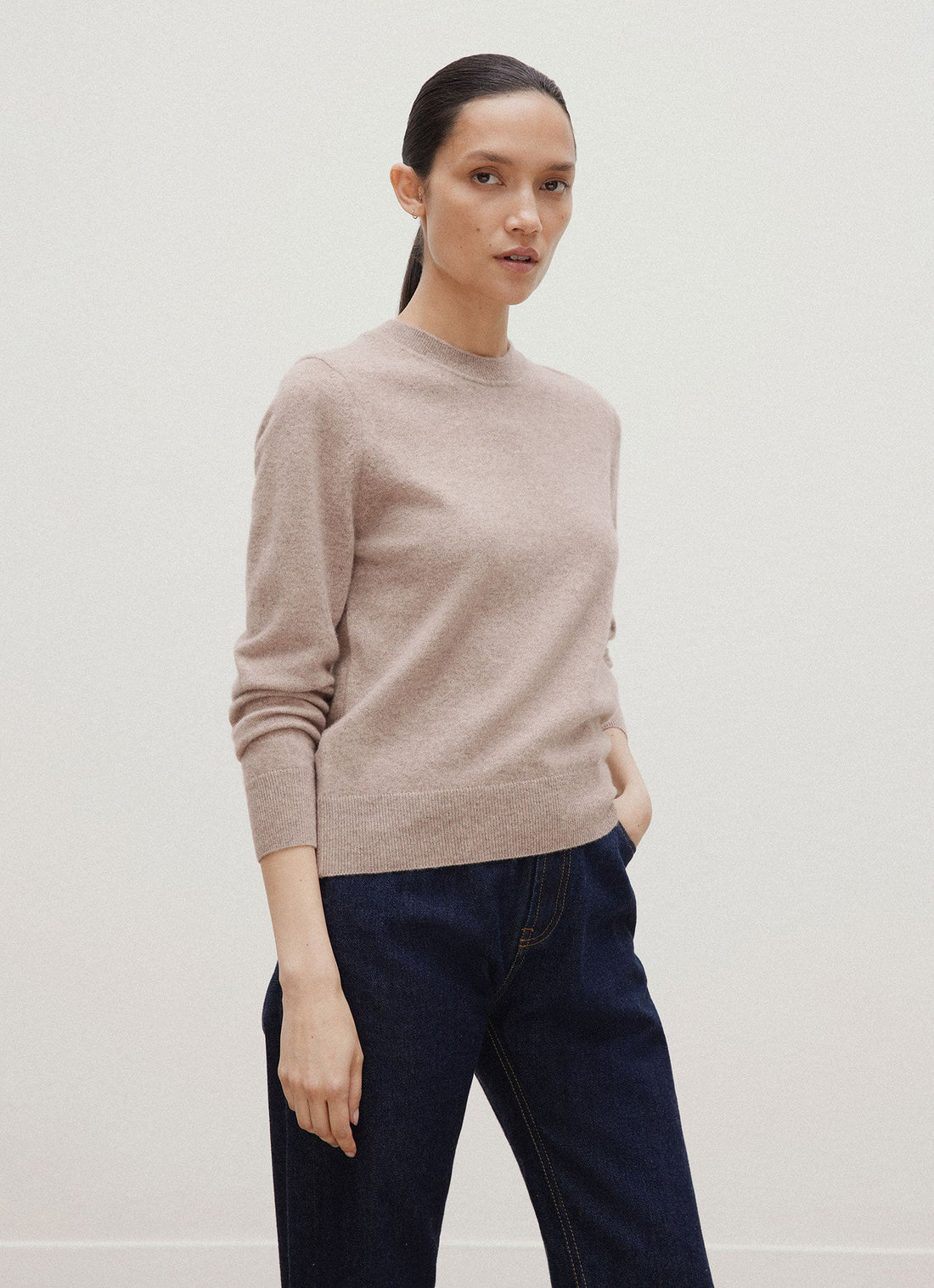 Women's Cashmere Jumper in Mink