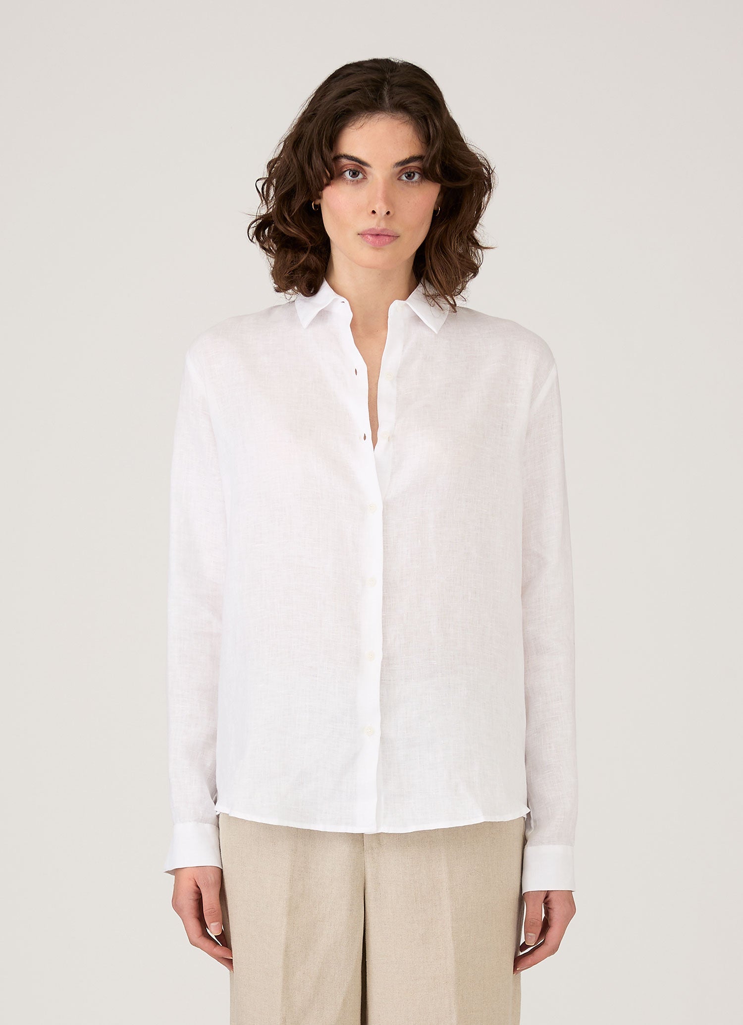 Women's Linen Shirt in White | Sunspel