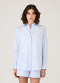 Women's Relaxed Poplin Shirt in Pastel Blue