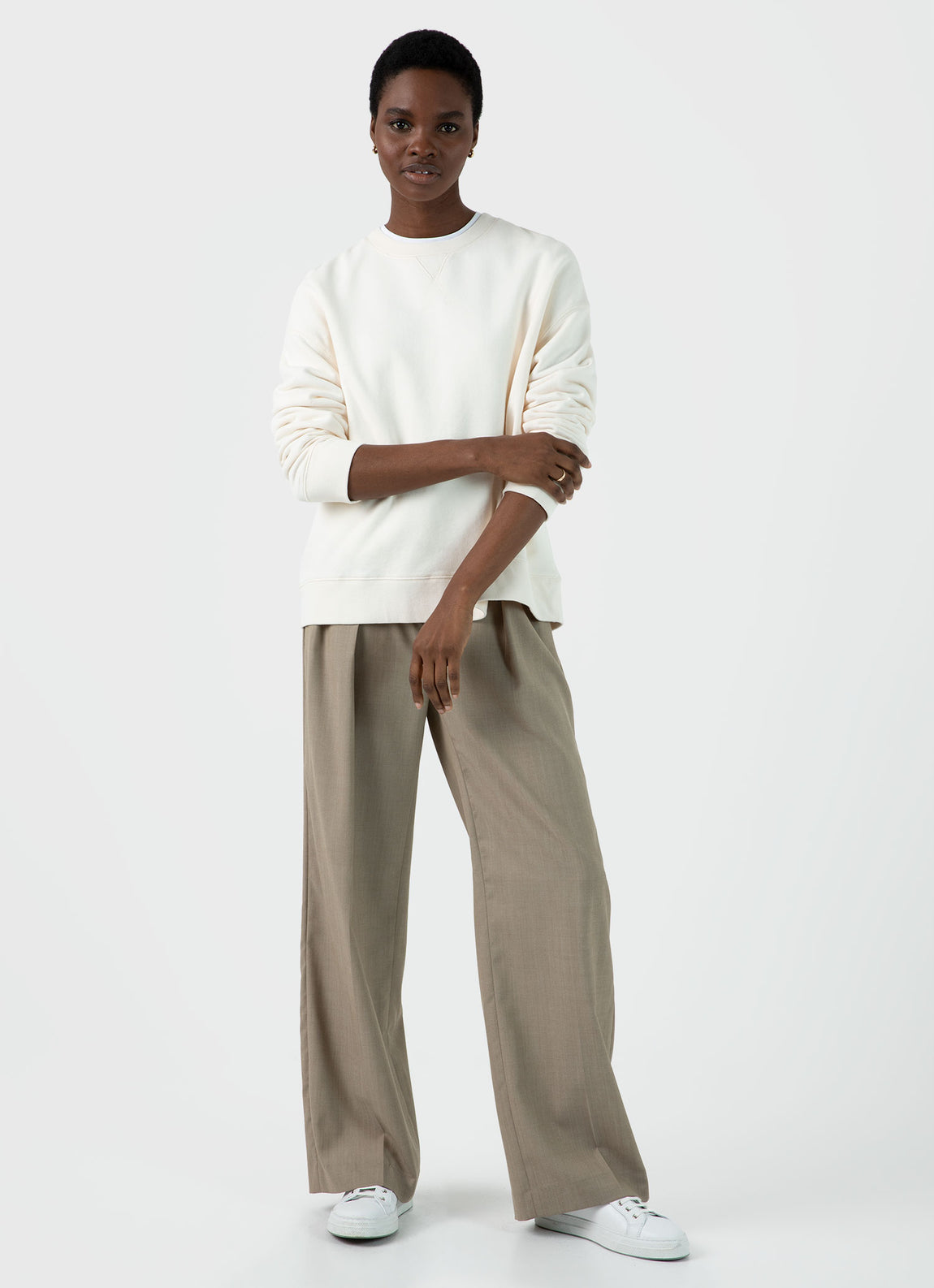 Women's Relaxed Loopback Sweatshirt in Archive White