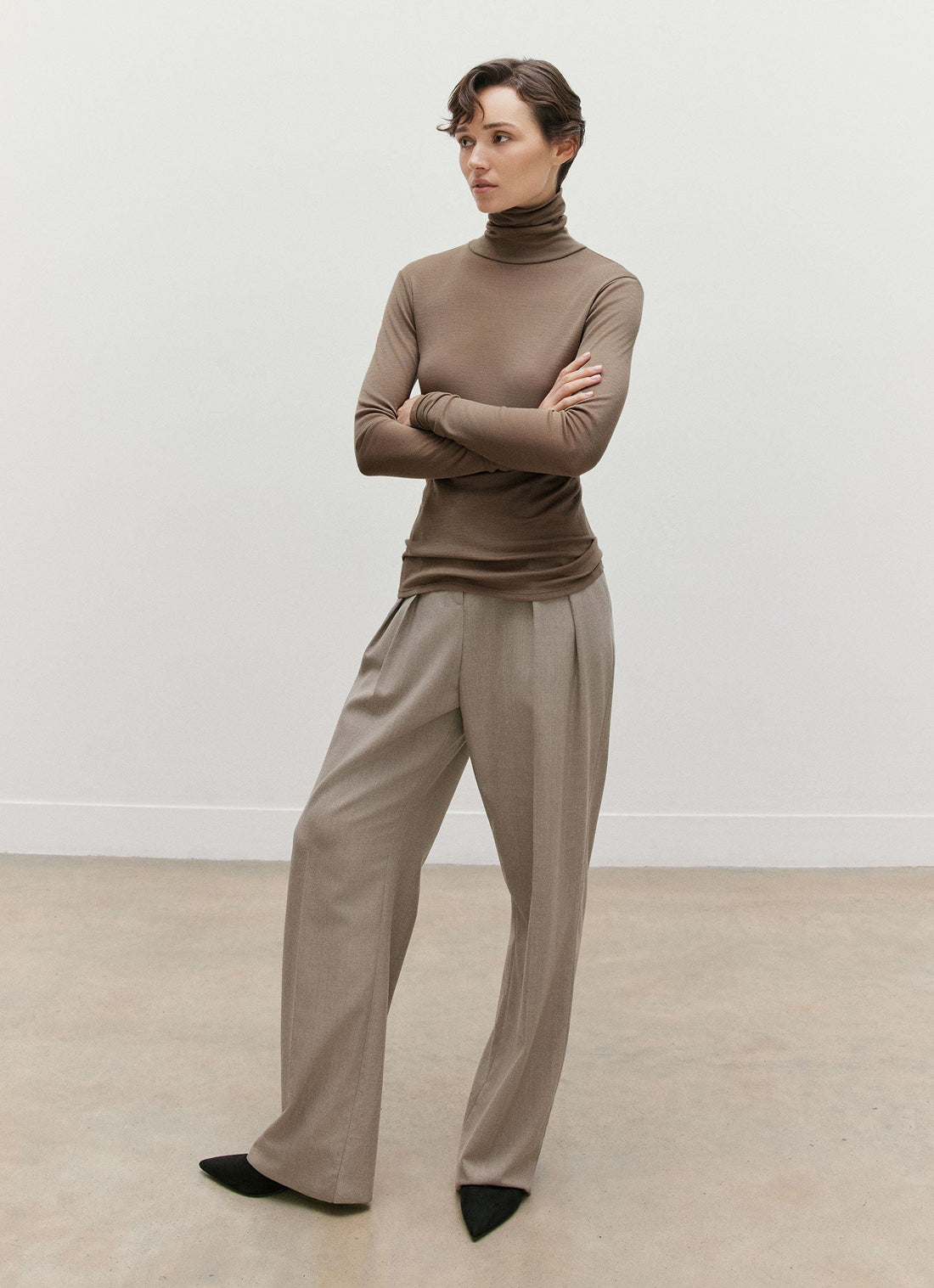 Long Sleeve Funnel Neck Top
