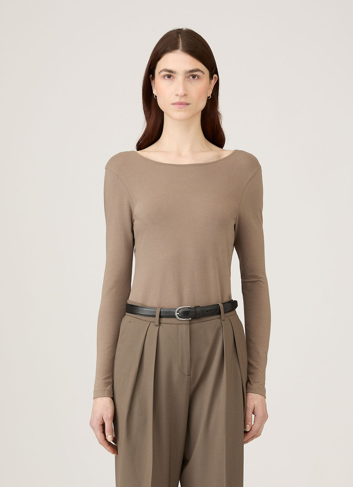 Women's Stretch Cotton Scoop Back Top in Cedar