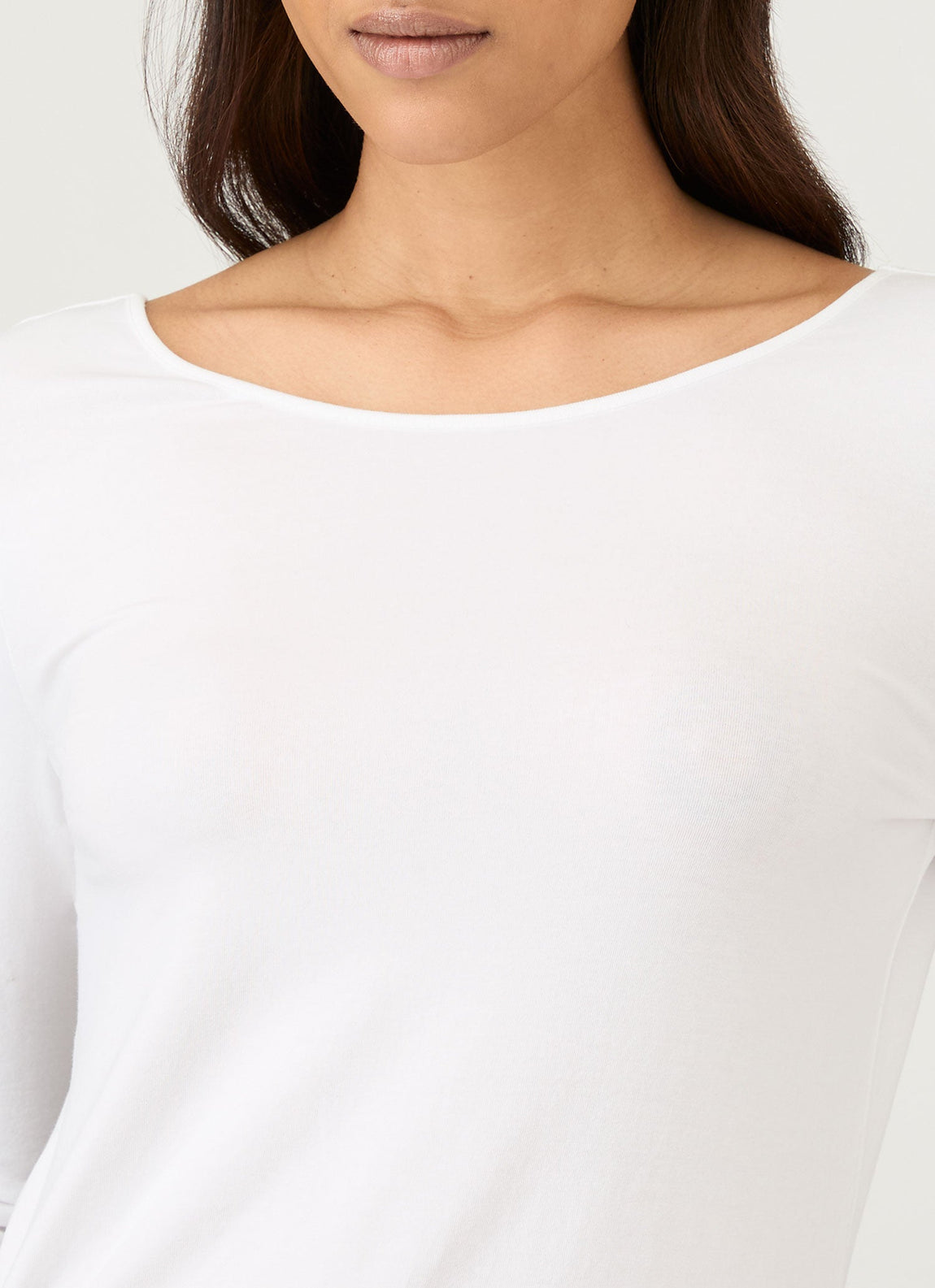 Women's Stretch Cotton Scoop Back Top in White