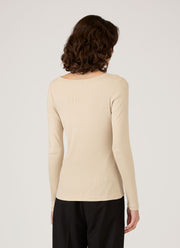 Women's Ribbed Scoop Neck T-shirt in Hazelwood