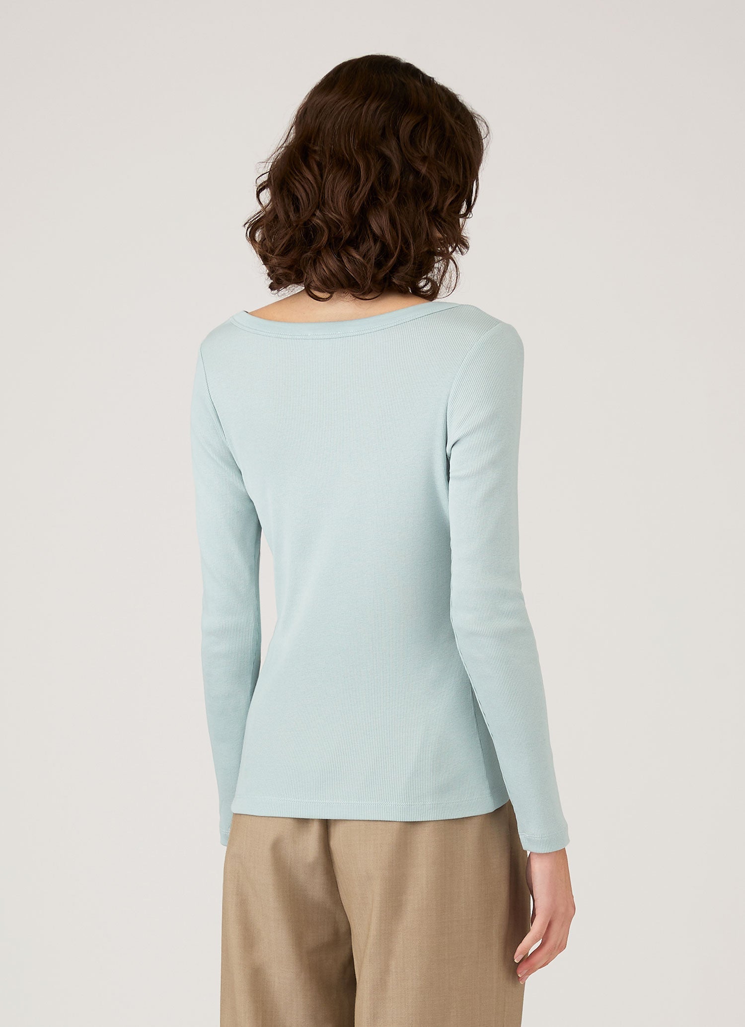 Women's Ribbed Scoop Neck T-shirt in Peppermint