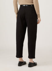 Women's Cotton Tapered Trouser in Black