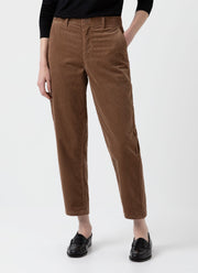 Women's Corduroy Trouser in Dark Camel
