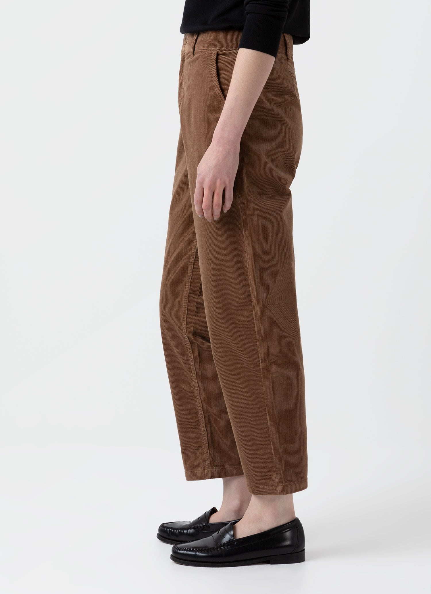 Women's Corduroy Trouser in Dark Camel