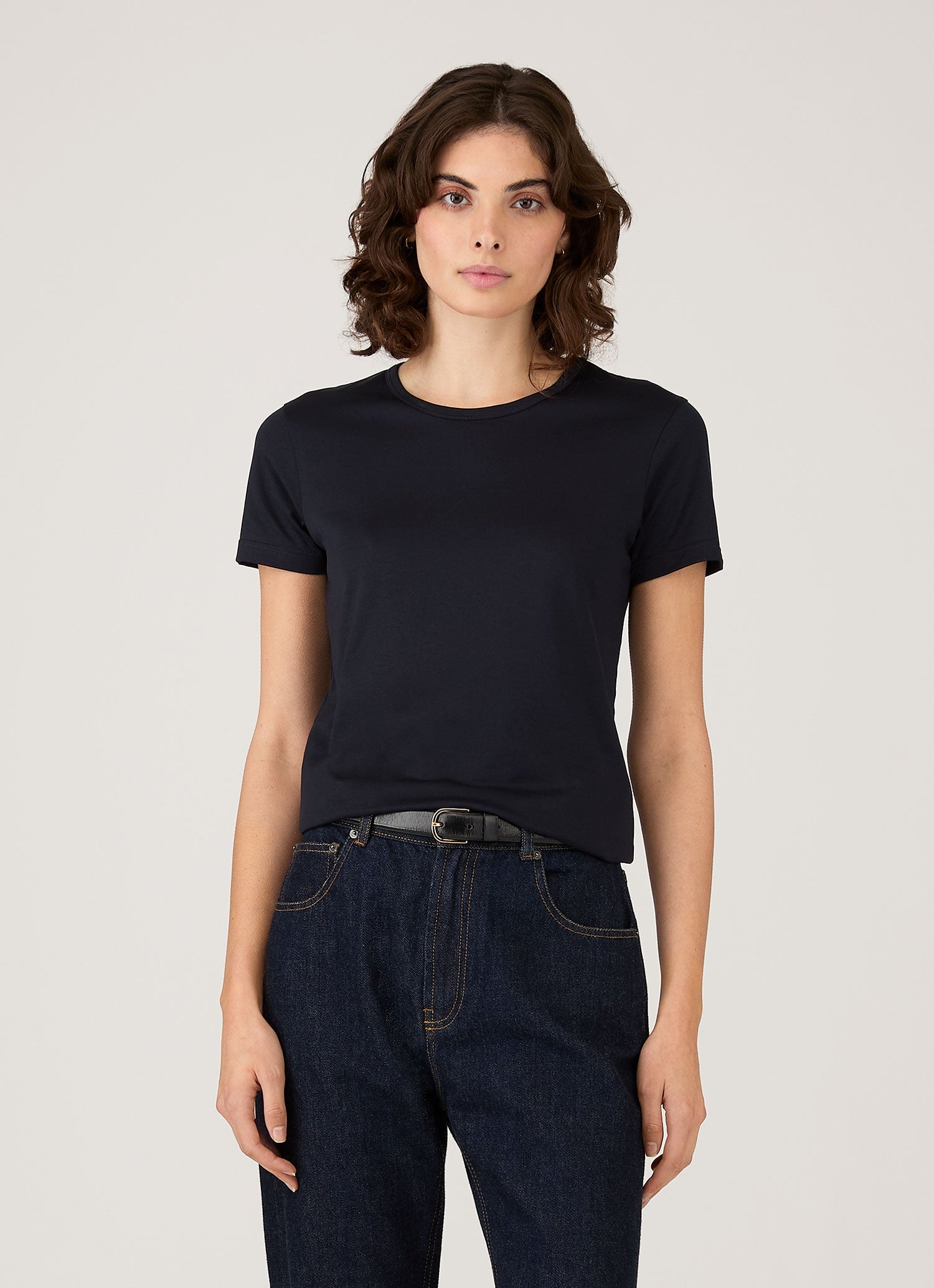 Women's Classic T-shirt in Midnight Navy | Sunspel