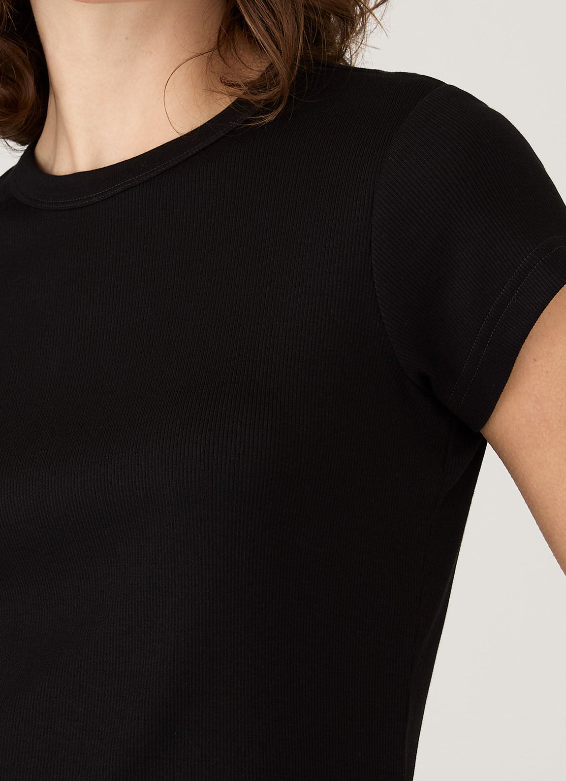 Women's Ribbed T-shirt in Black