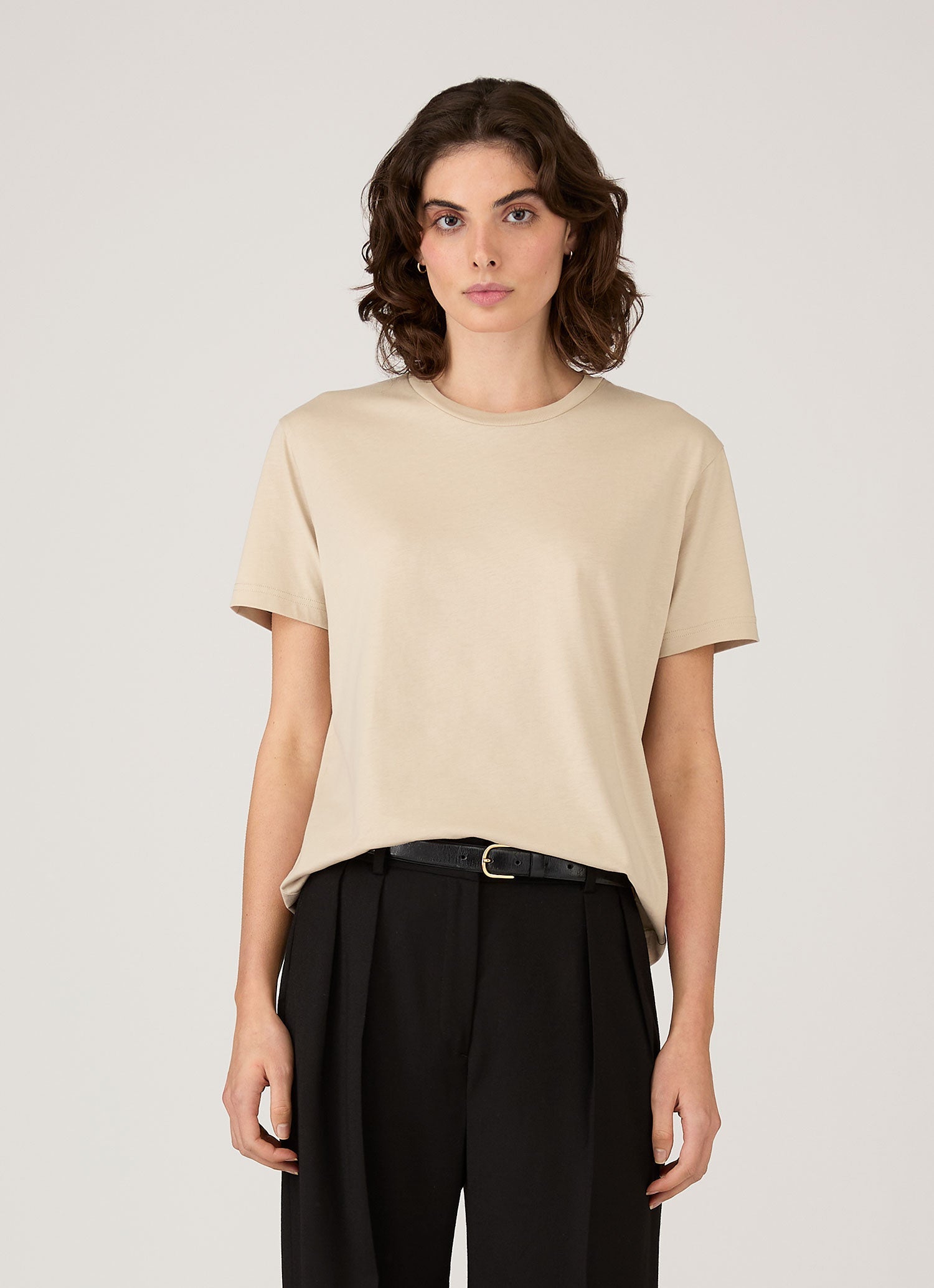 Women's Boy Fit T-shirt in Hazelwood | Sunspel