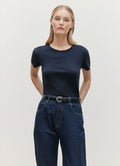 Women's Sea Island Cotton T-shirt in Navy