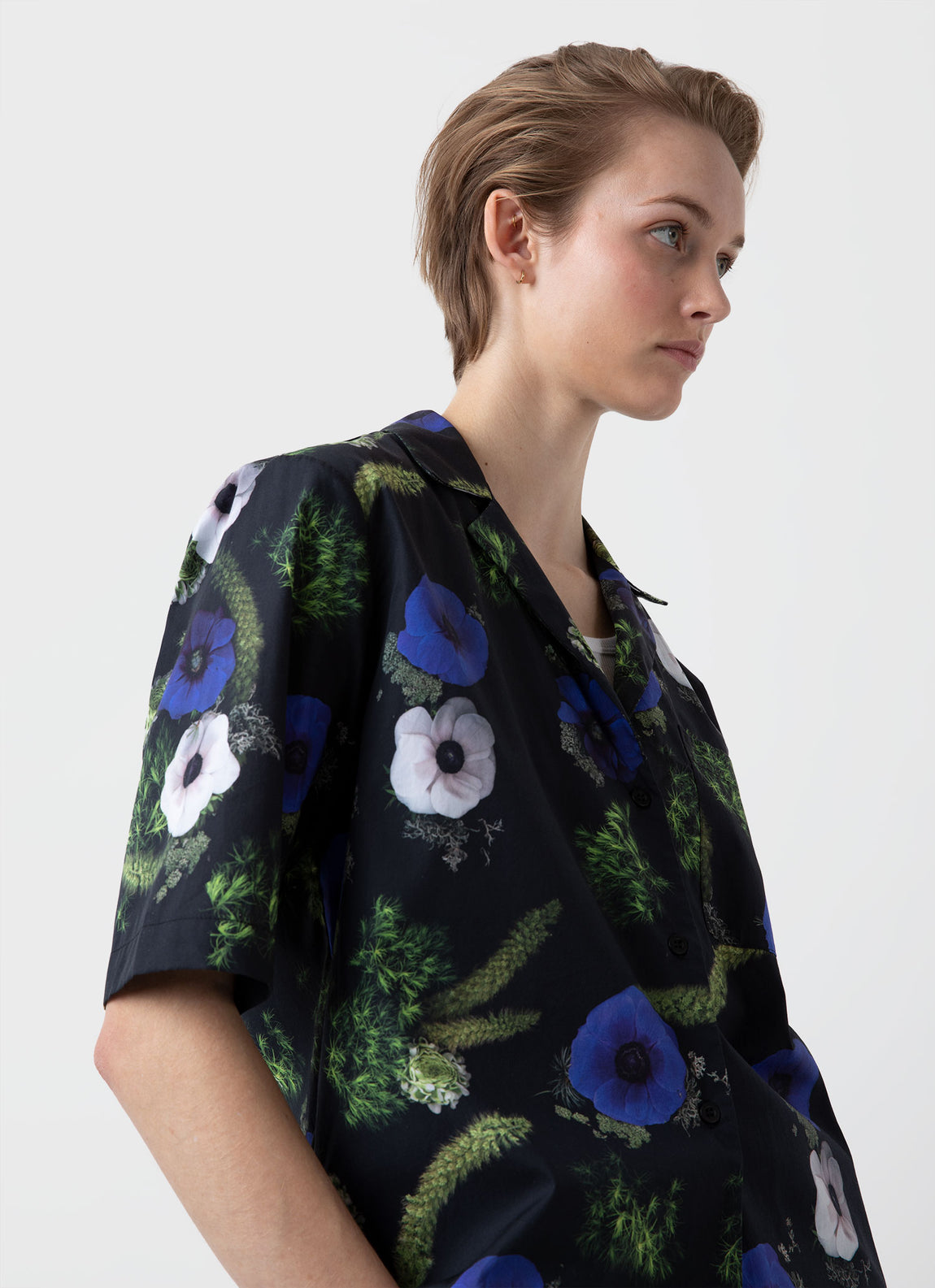 Women's Charlotte Gosch Camp Collar Shirt in Sea Moss