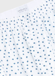 Men's Classic Print Boxer Shorts in Hole Spot Print White