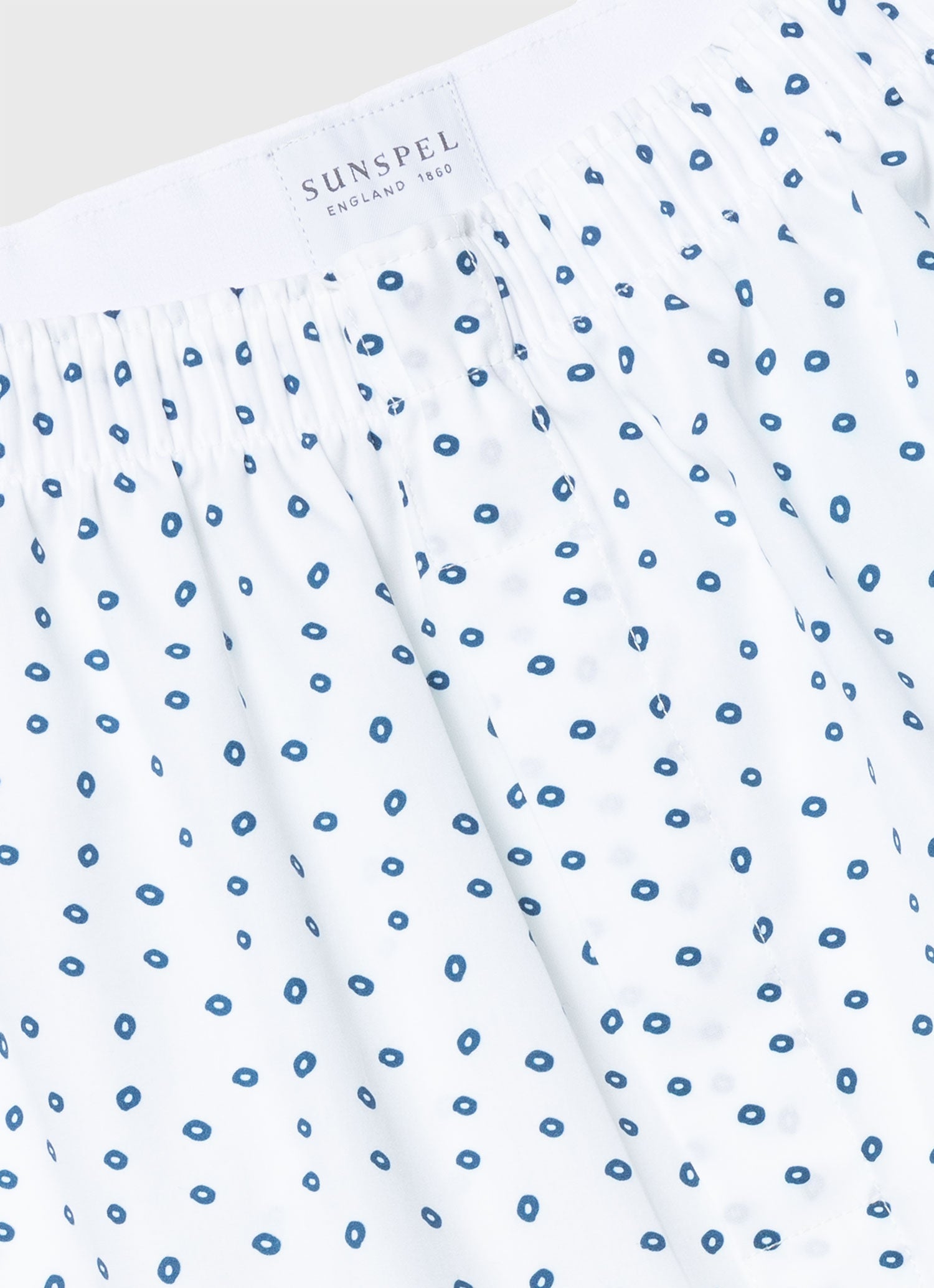 Men's Classic Print Boxer Shorts in Hole Spot Print White