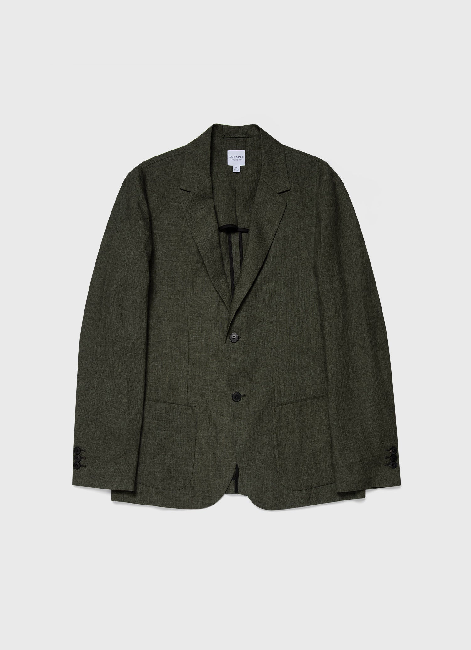 Men's Linen Blazer in Hunter Green