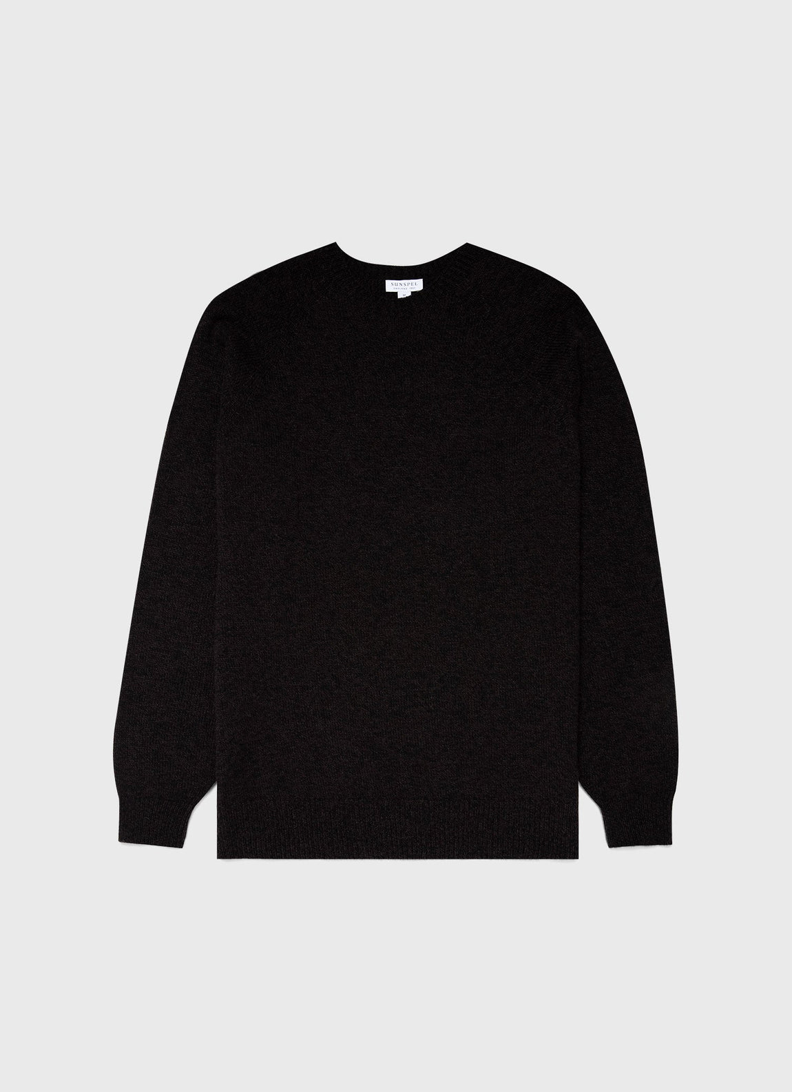 Men's Lambswool Crew Neck Jumper in Coffee Twist