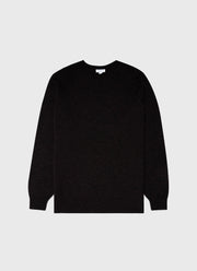 Men's Lambswool Crew Neck Jumper in Coffee Twist