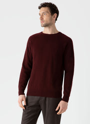 Men's Lambswool Crew Neck Jumper in Maroon