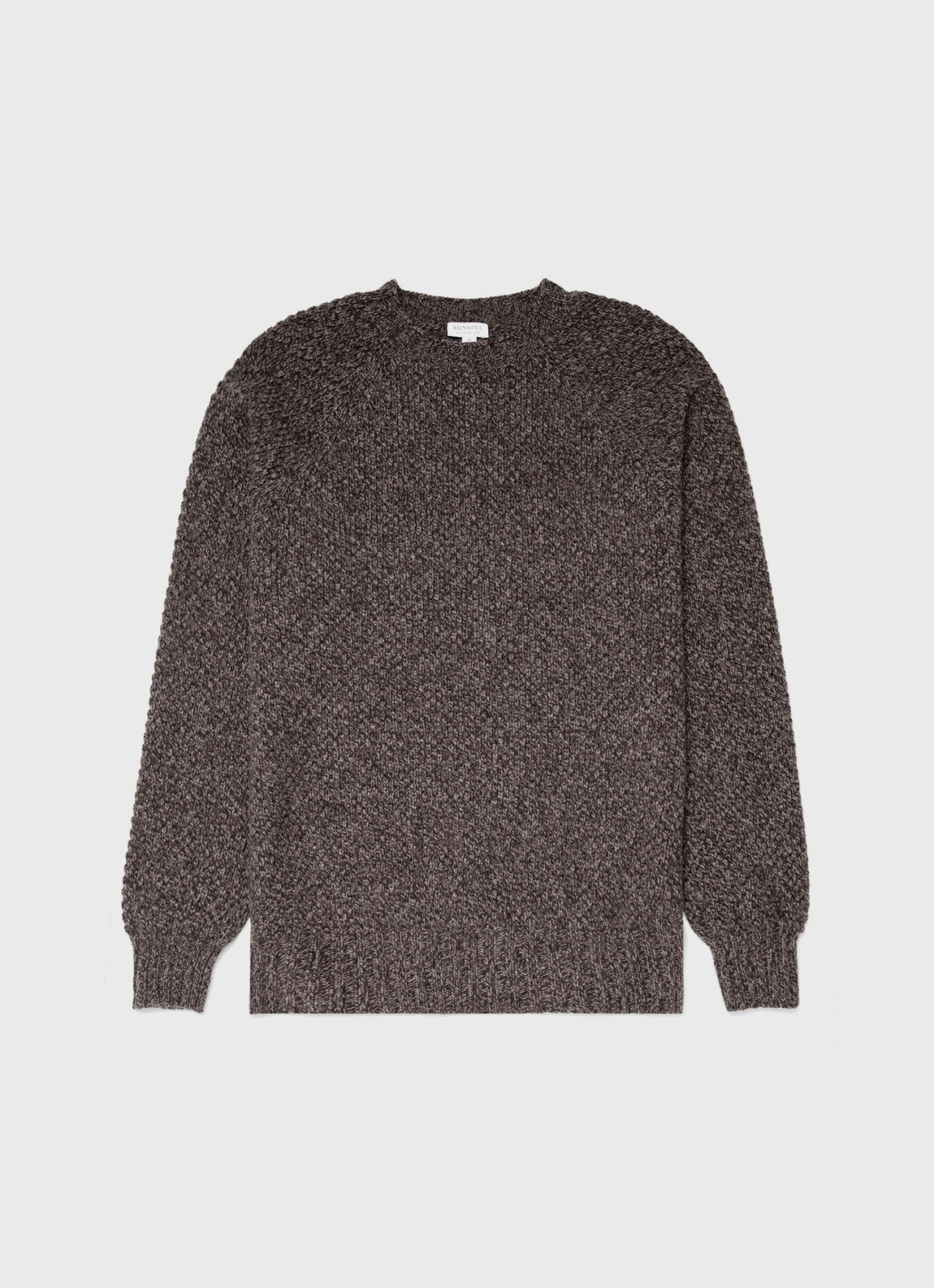 Men's Lambswool Textured Jumper in Coffee Twist