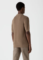 Men's Mr Porter Mesh Knit Polo in Oat
