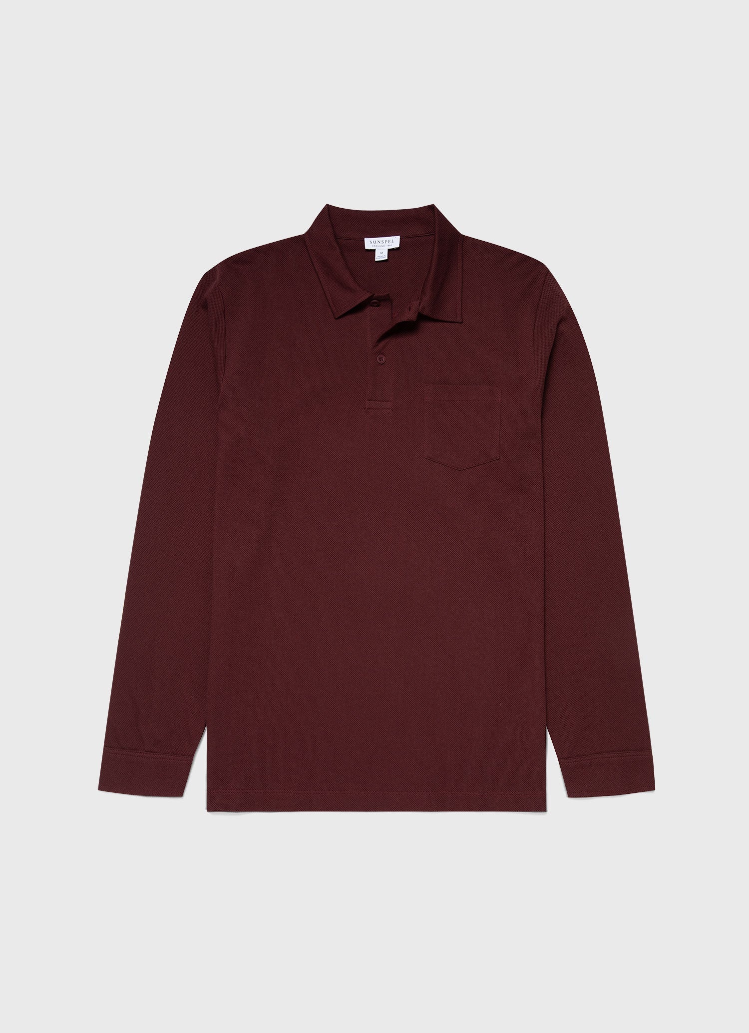 Men's Riviera Long Sleeve Polo Shirt in Maroon