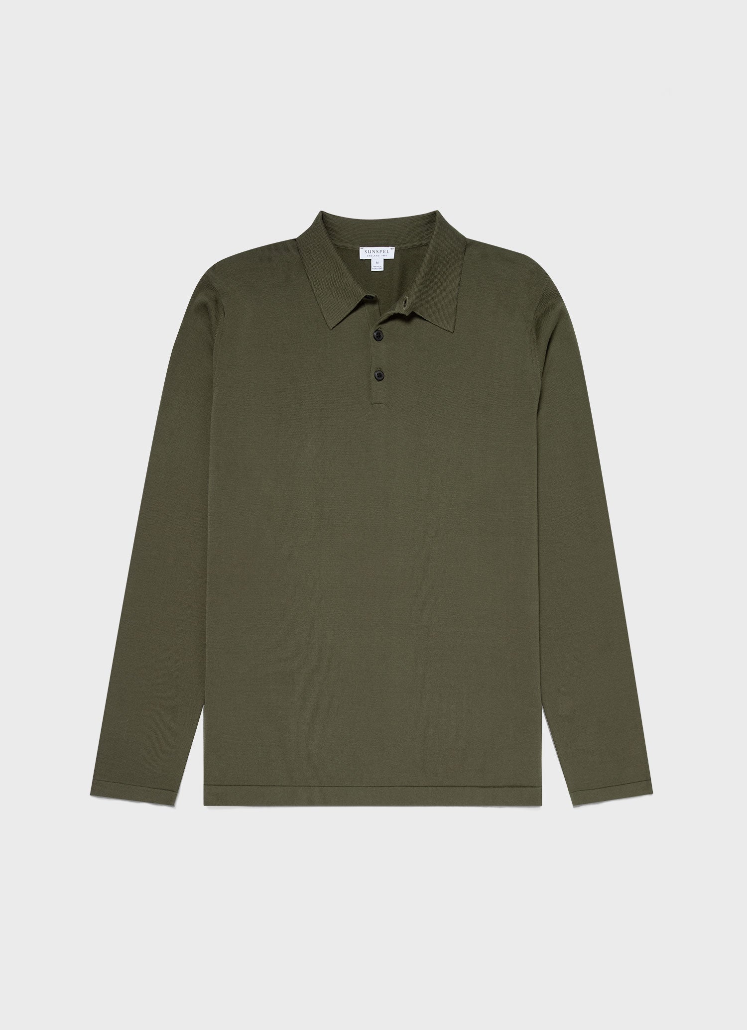 Hunter green long sleeve polo Clearance