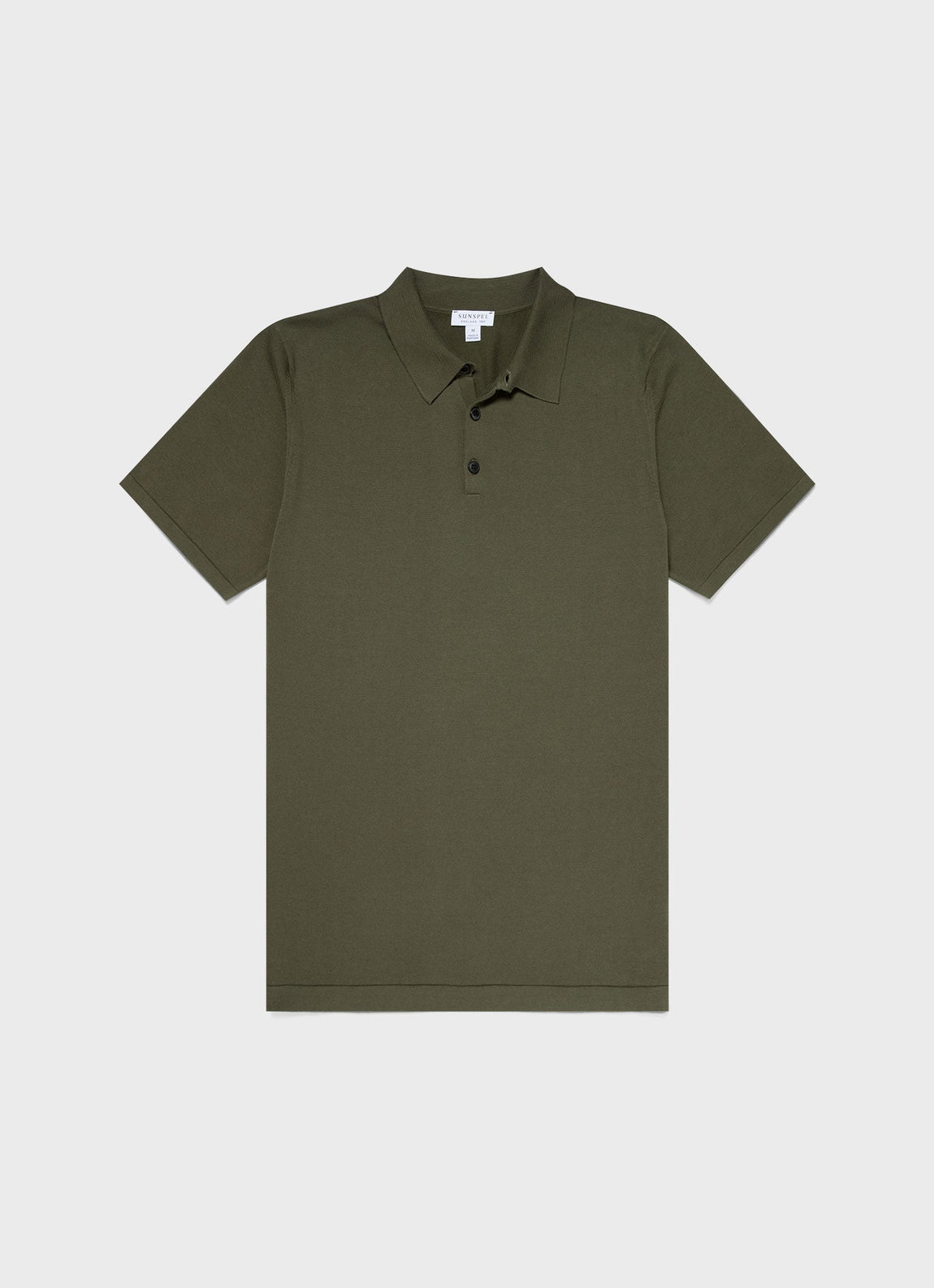 Men's Sea Island Cotton Knit Polo Shirt in Hunter Green
