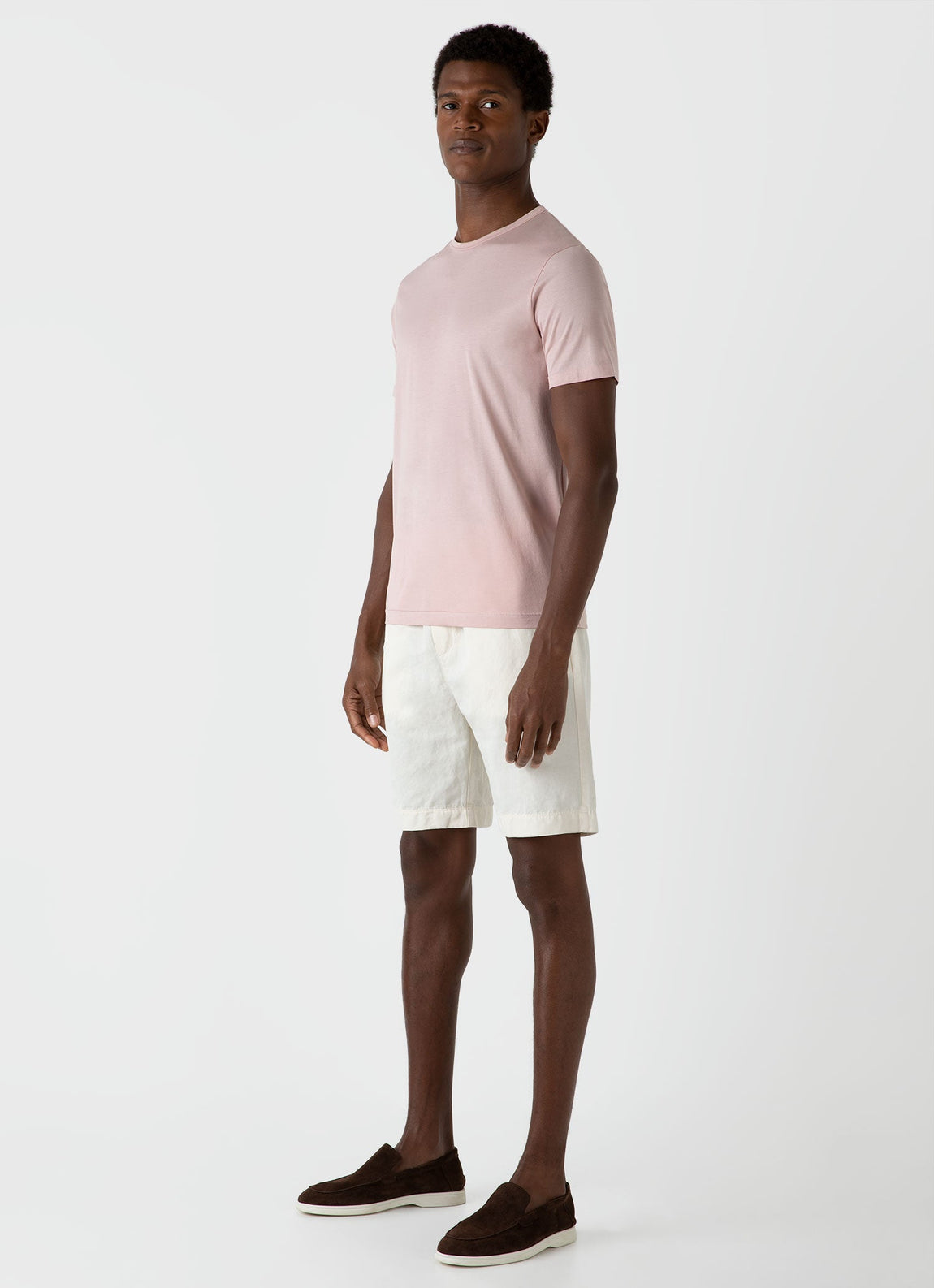 Men's Cotton Linen Drawstring Shorts in Undyed