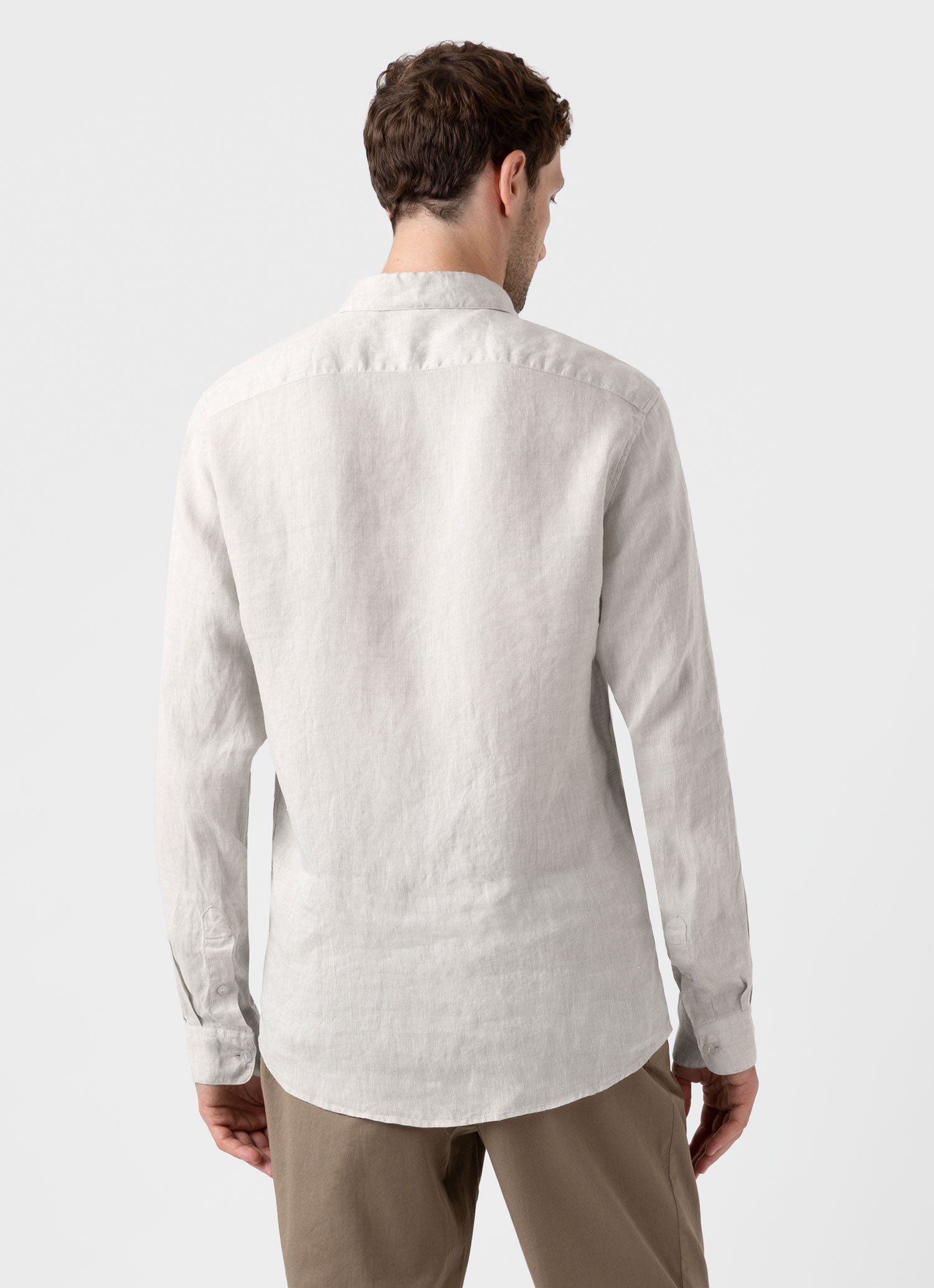 Men's Linen Shirt in Oatmeal Melange