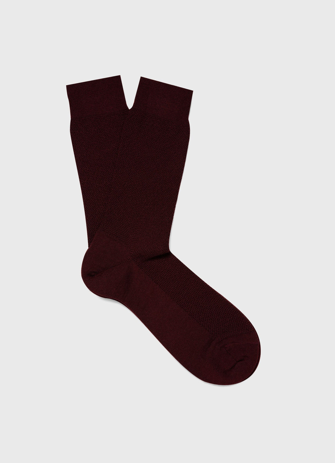 Men's Merino Wool Waffle Socks in Maroon