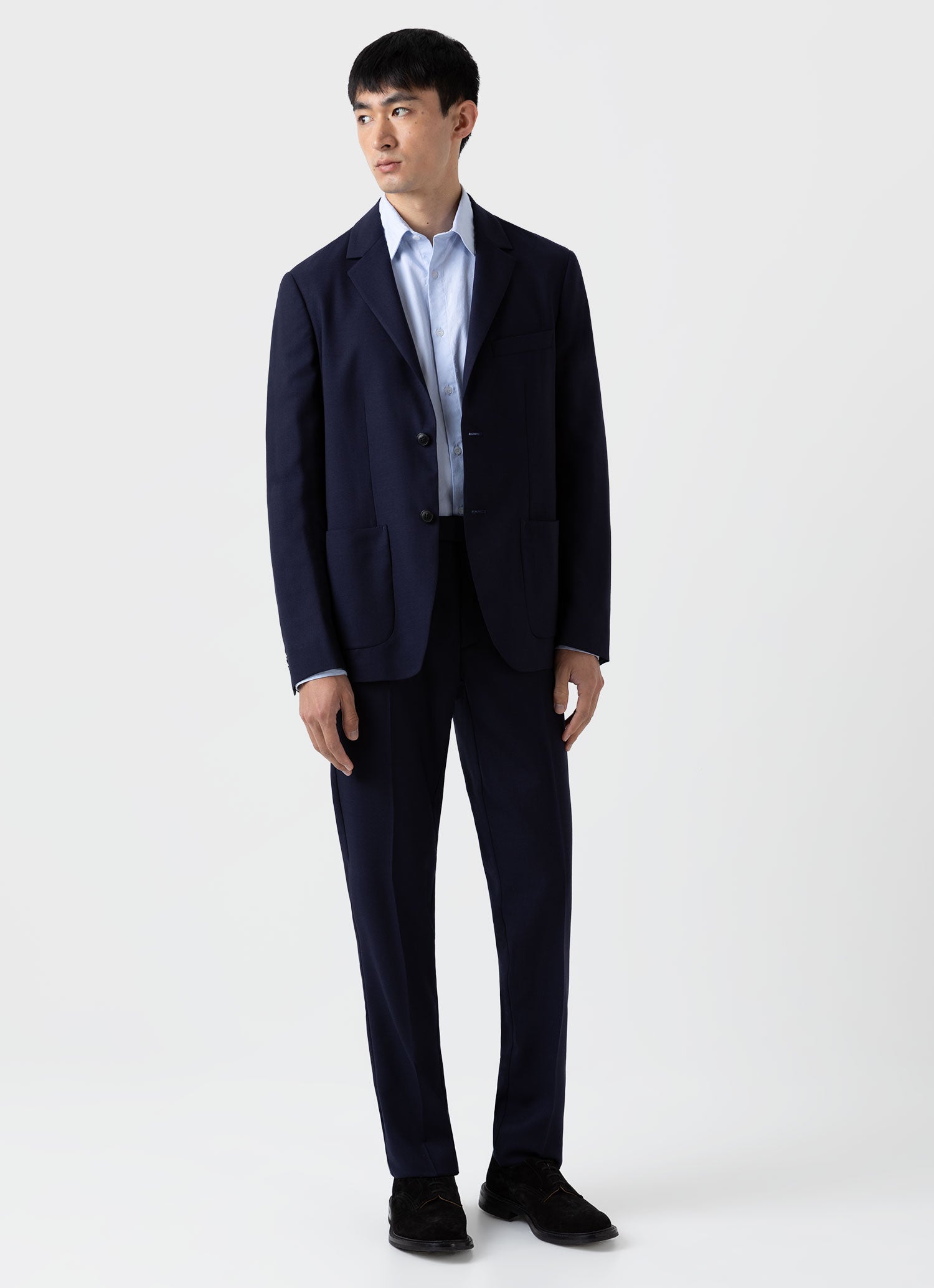 Men's Slim Fit Wool Trouser in Navy