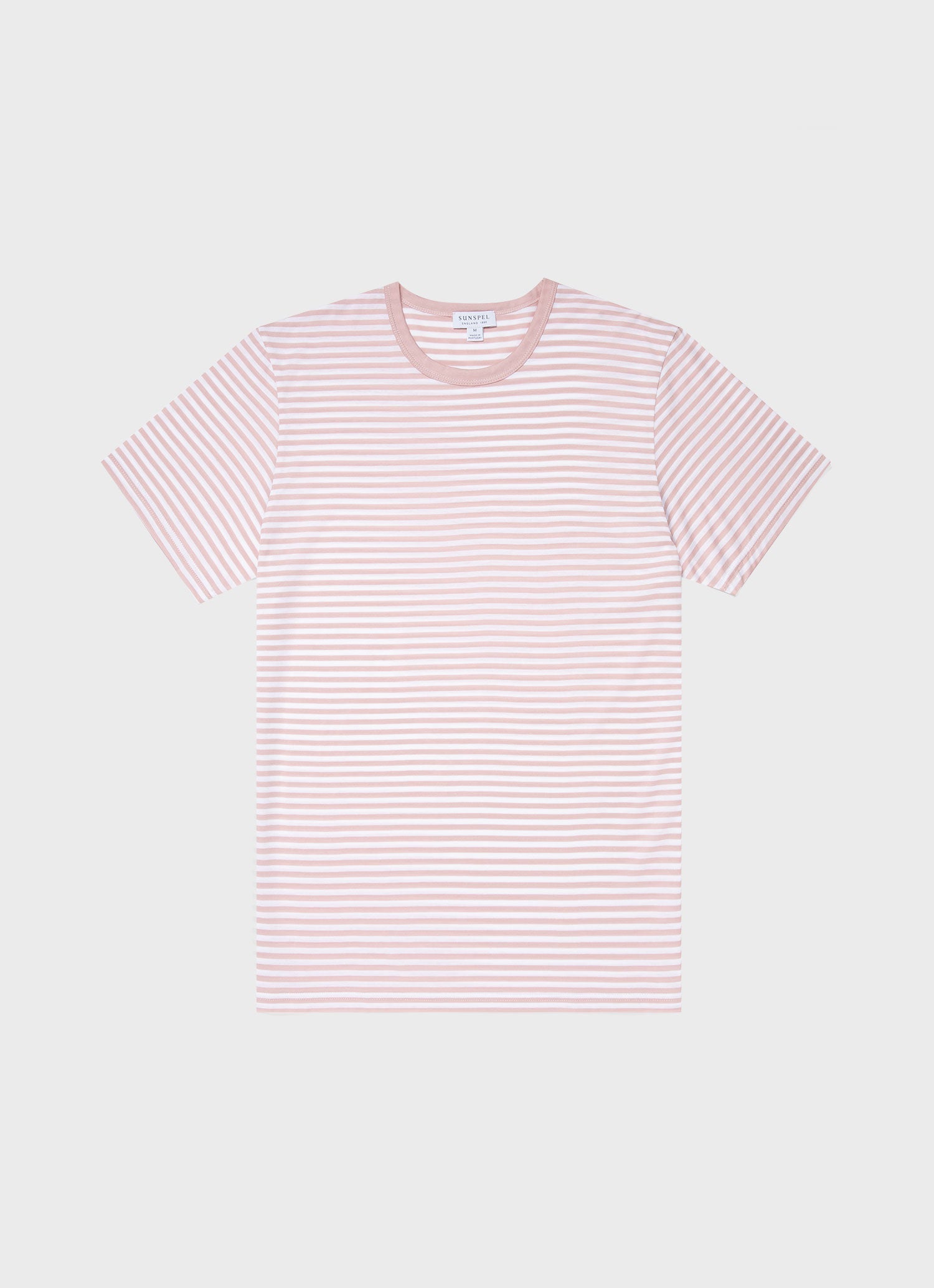 Men's Classic T-shirt in Shell Pink/White English Stripe