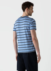 Men's Classic T-shirt in Coast/Cool Blue Holiday Stripe