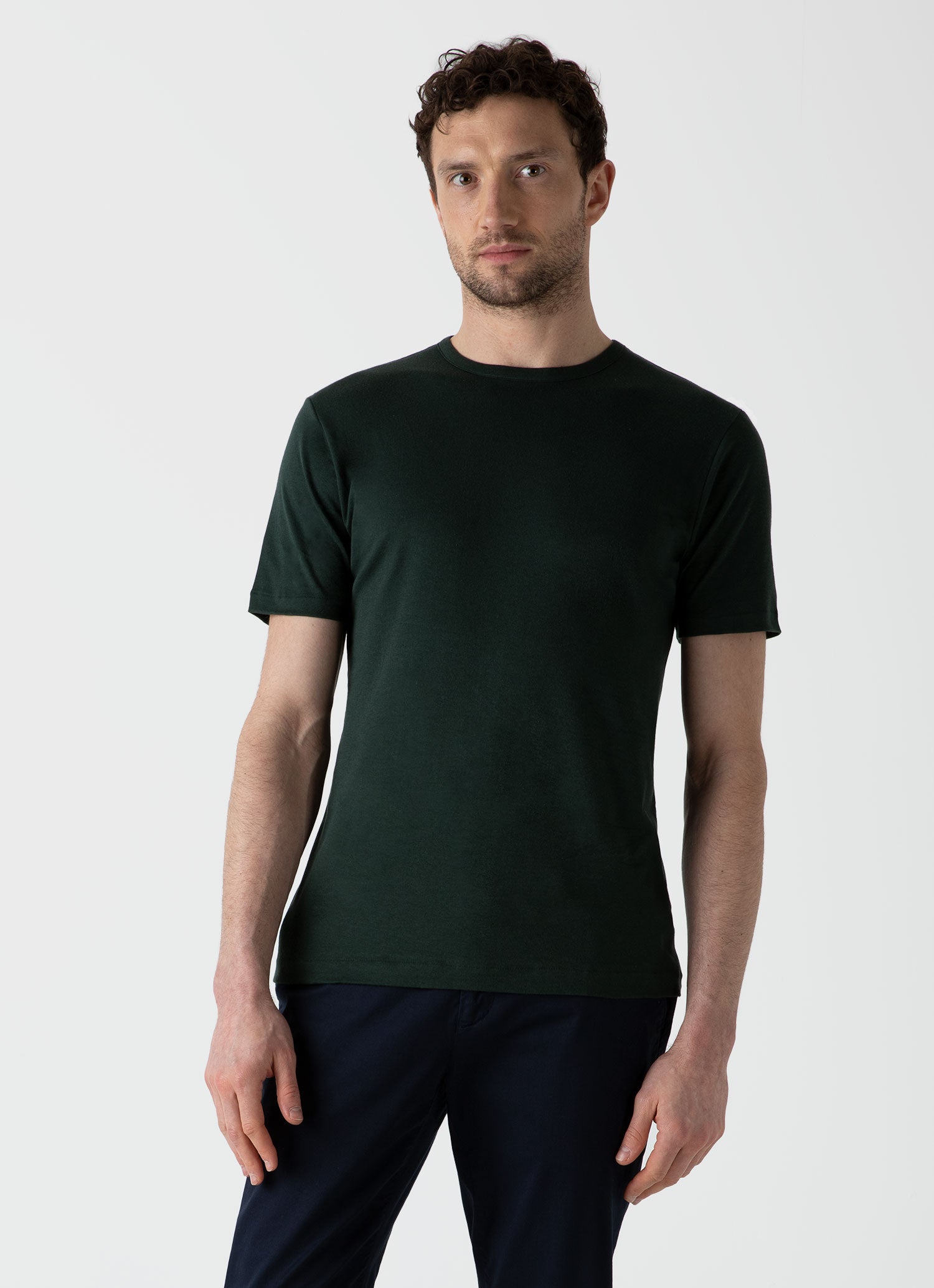 Men's Sea Island Cotton T-shirt in Seaweed