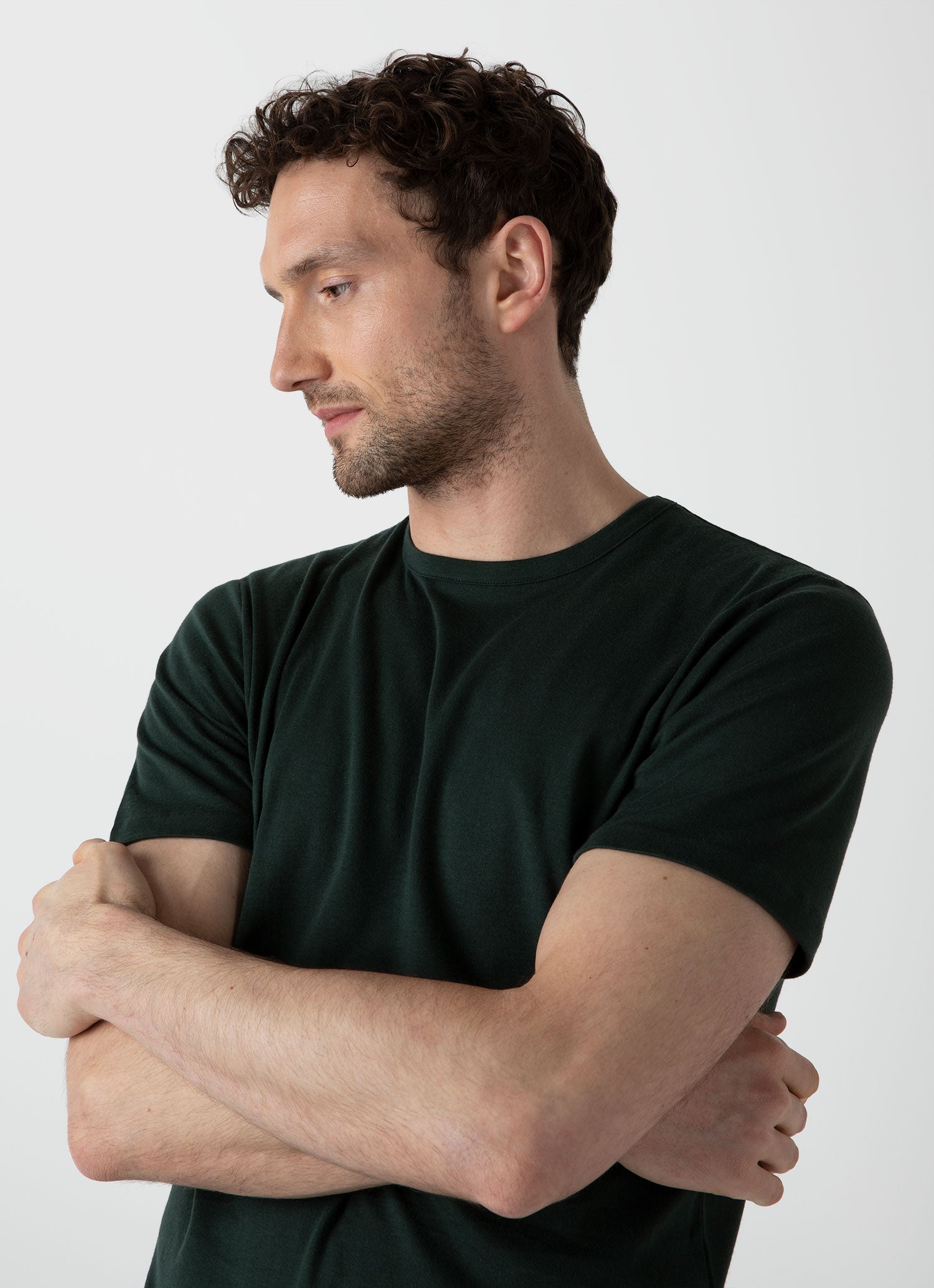 Men's Sea Island Cotton T-shirt in Seaweed