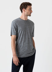 Men's Linen T-shirt in Mid Grey Melange