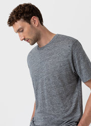 Men's Linen T-shirt in Mid Grey Melange