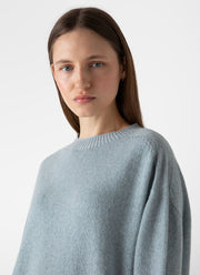 Women's Lambswool Crewneck Jumper in Blue Sage