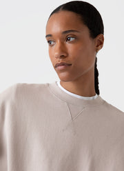 Women's Relaxed Loopback Sweatshirt in Light Sand