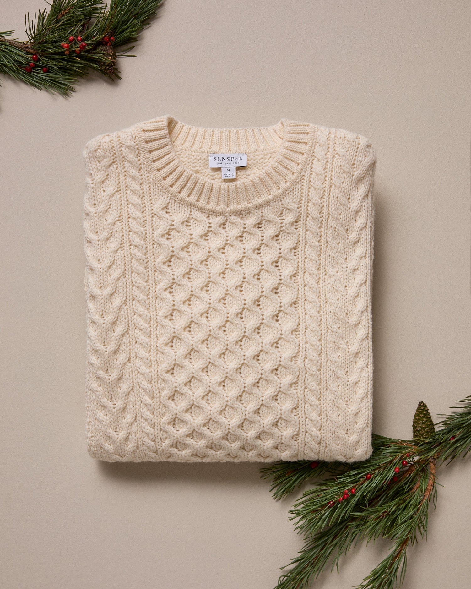 Men's Sunspel x Nigel Cabourn Wide Neck Crew in Navy | Sunspel