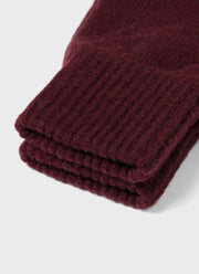 Cashmere Knitted Glove in Port