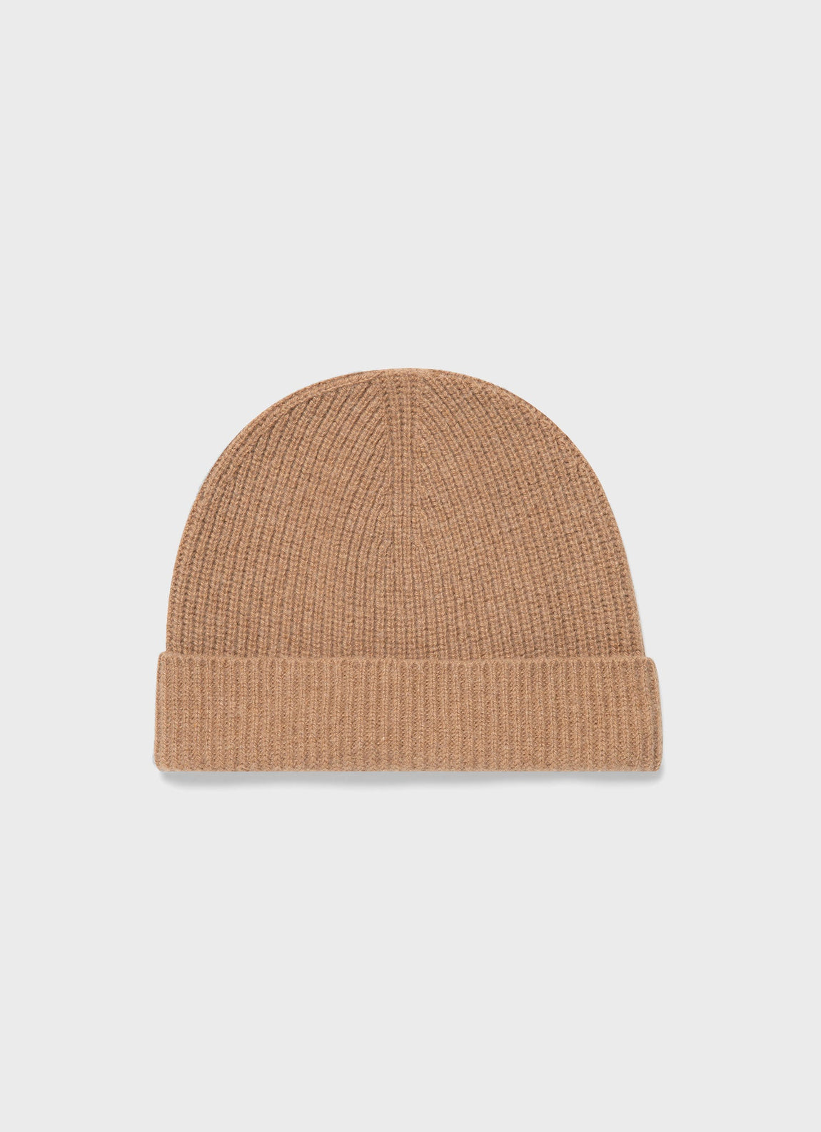 Cashmere Ribbed Hat in Brown Melange