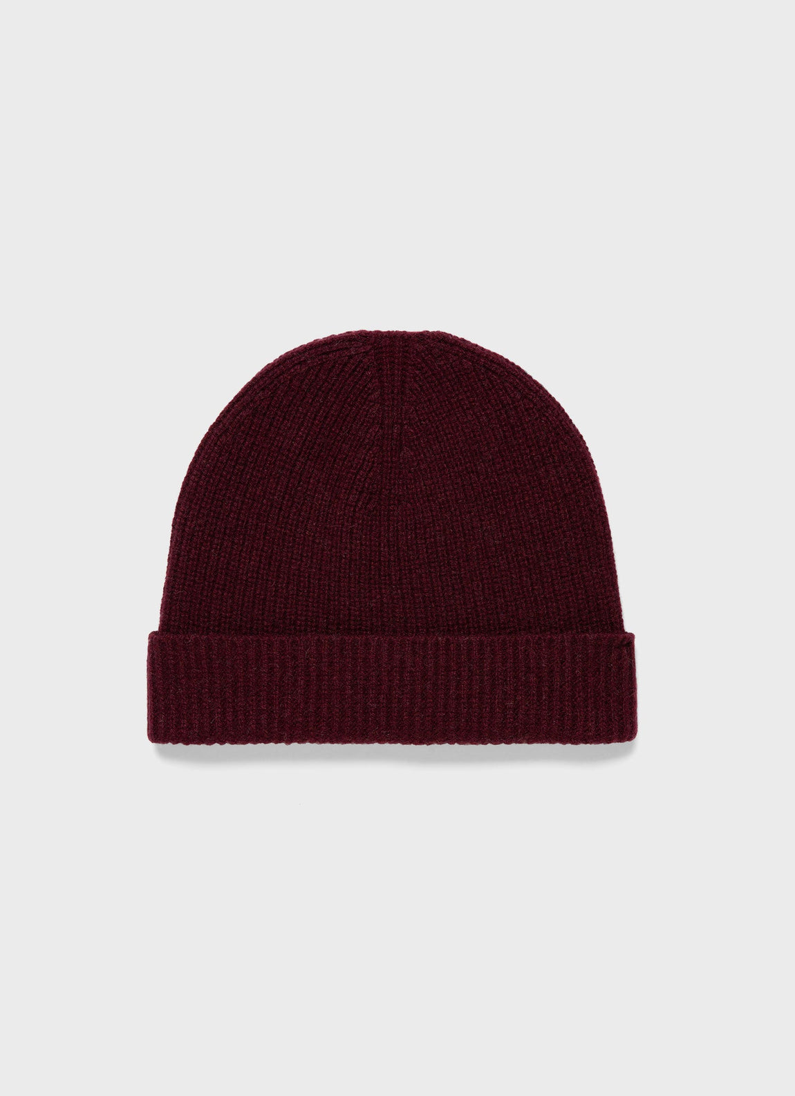 Cashmere Ribbed Hat in Port