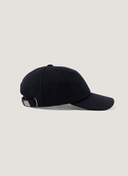 Men's Textured Wool Cap in Navy